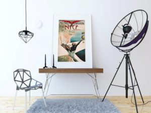 Nice Air Show, 1910, vintage advertising poster, French decor, framing, wall art