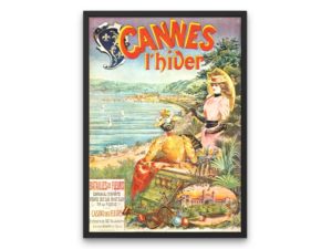 cannes hiver winter travel poster vintage french